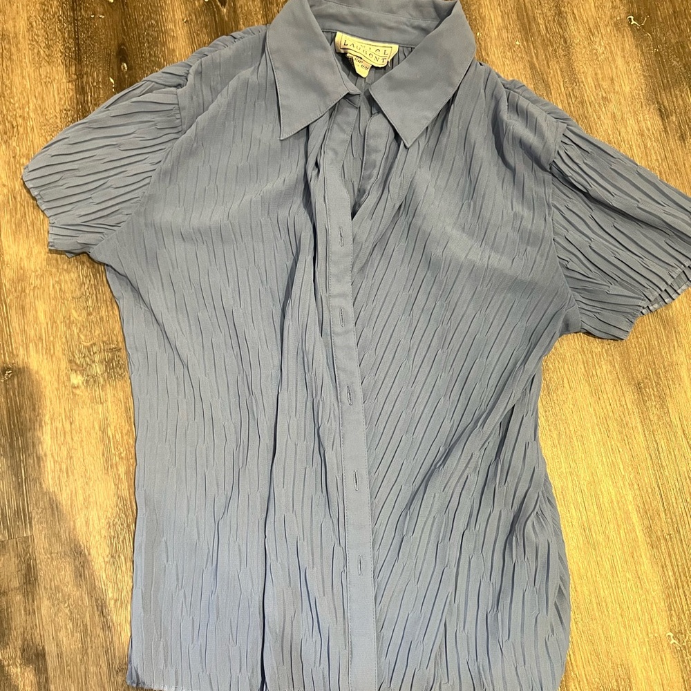 Blue Pleated Shirt
